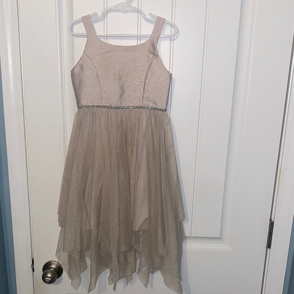 Cat & Jack Shimmering Beige Layered Dress